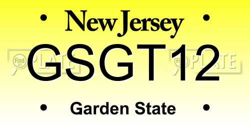 GSGT12 New Jersey License Plate