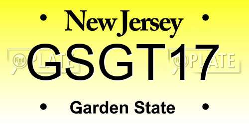 GSGT17 New Jersey License Plate