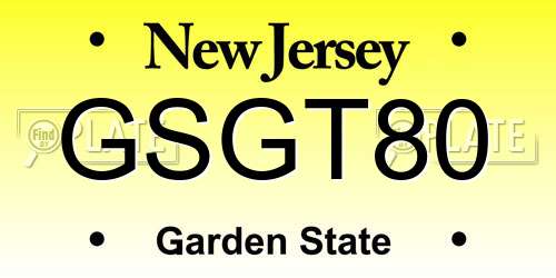 GSGT80 New Jersey License Plate