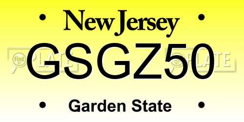 GSGZ50 New Jersey License Plate