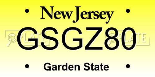 GSGZ80 New Jersey License Plate