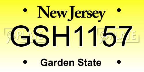 GSH1157 New Jersey License Plate