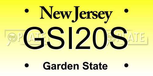GSI20S New Jersey License Plate