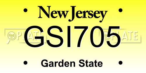 GSI705 New Jersey License Plate