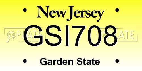 GSI708 New Jersey License Plate