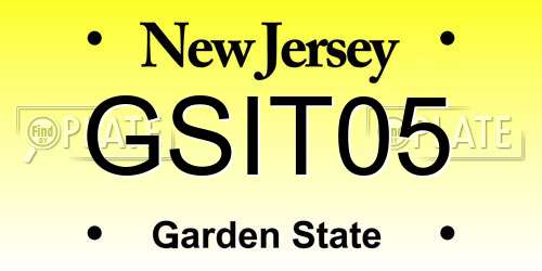 GSIT05 New Jersey License Plate