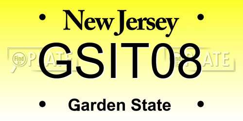 GSIT08 New Jersey License Plate