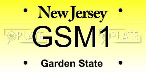 GSM1 New Jersey License Plate