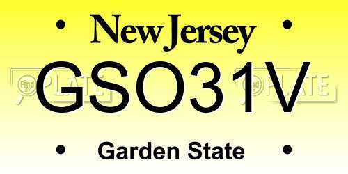 GSO31V New Jersey License Plate