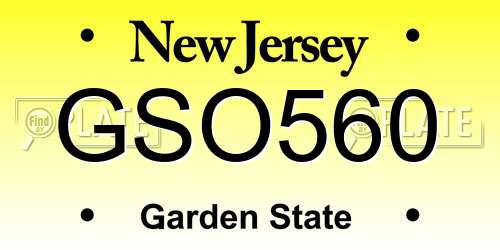 GSO560 New Jersey License Plate