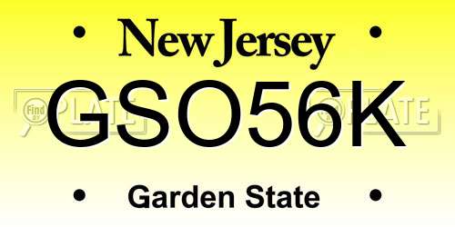 GSO56K New Jersey License Plate