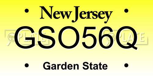 GSO56Q New Jersey License Plate