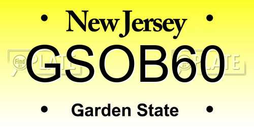 GSOB60 New Jersey License Plate