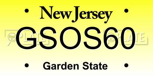 GSOS60 New Jersey License Plate