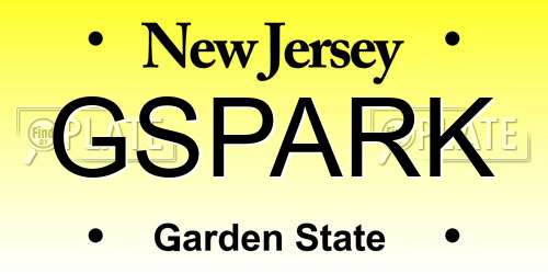 GSPARK New Jersey License Plate