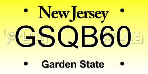GSQB60 New Jersey License Plate