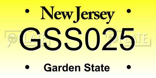GSS025 New Jersey License Plate