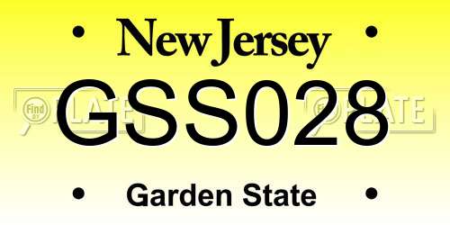 GSS028 New Jersey License Plate