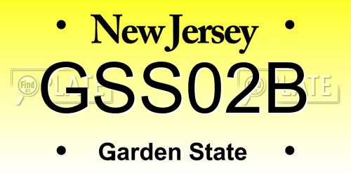 GSS02B New Jersey License Plate