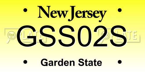 GSS02S New Jersey License Plate