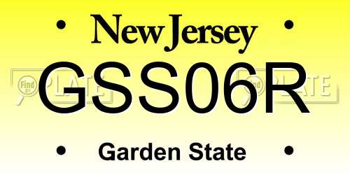 GSS06R New Jersey License Plate
