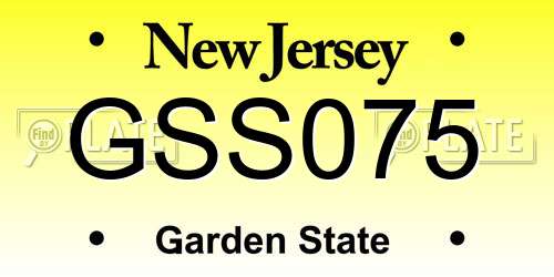 GSS075 New Jersey License Plate