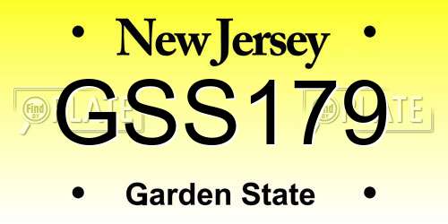 GSS179 New Jersey License Plate
