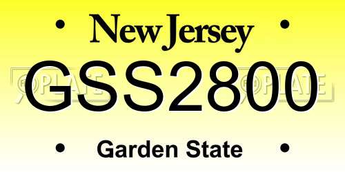 GSS2800 New Jersey License Plate
