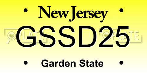 GSSD25 New Jersey License Plate