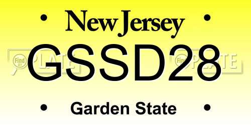GSSD28 New Jersey License Plate