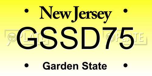 GSSD75 New Jersey License Plate