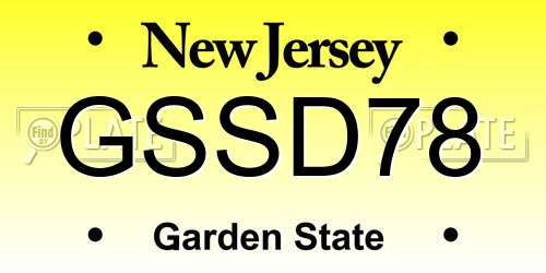 GSSD78 New Jersey License Plate