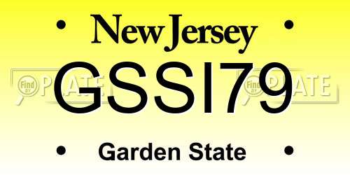 GSSI79 New Jersey License Plate