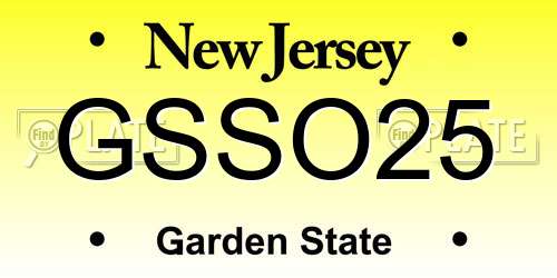 GSSO25 New Jersey License Plate