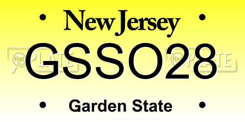 GSSO28 New Jersey License Plate