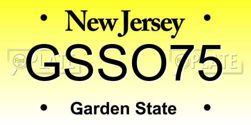 GSSO75 New Jersey License Plate