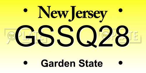 GSSQ28 New Jersey License Plate