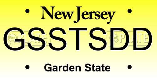 GSSTSDD New Jersey License Plate
