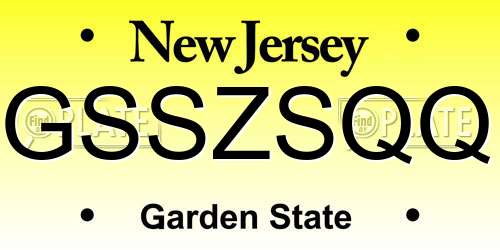 GSSZSQQ New Jersey License Plate