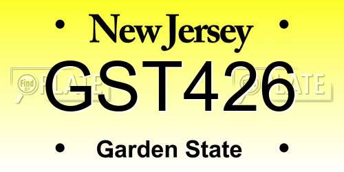 GST426 New Jersey License Plate