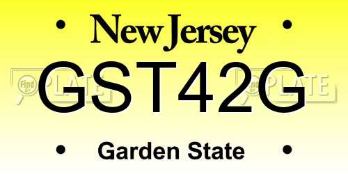 GST42G New Jersey License Plate