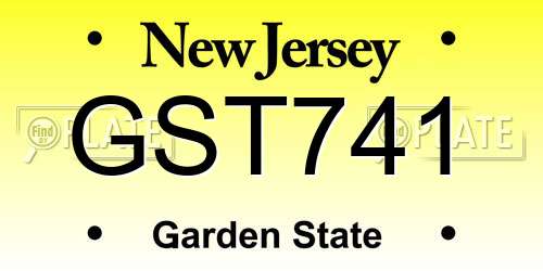 GST741 New Jersey License Plate