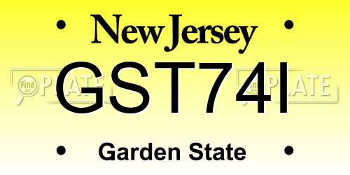 GST74I New Jersey License Plate