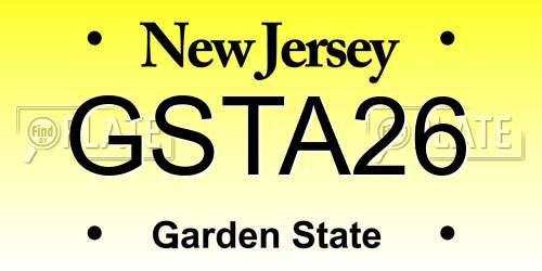GSTA26 New Jersey License Plate