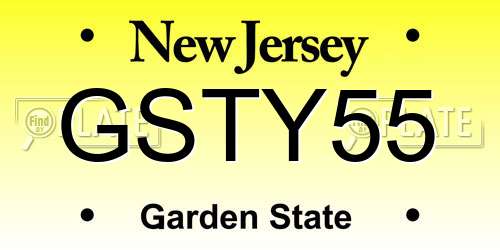 GSTY55 New Jersey License Plate