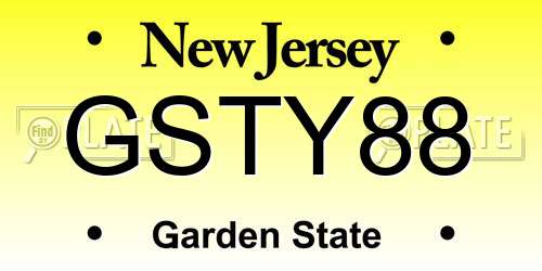 GSTY88 New Jersey License Plate