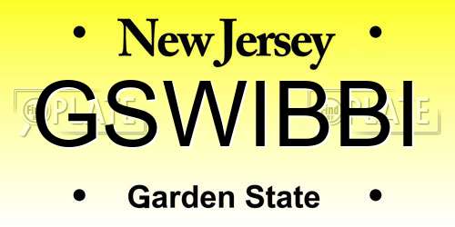 GSWIBBI New Jersey License Plate