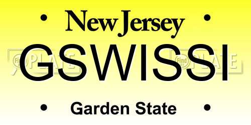 GSWISSI New Jersey License Plate