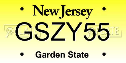 GSZY55 New Jersey License Plate