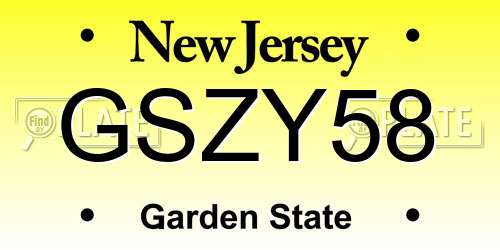 GSZY58 New Jersey License Plate